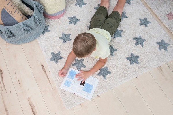 Lorena Canals waschbarer Kinderteppich Stars Vintage Blue