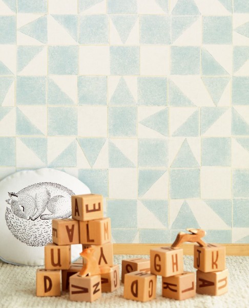 Eijffinger Kindertapete Quadrate und Dreiecke mint