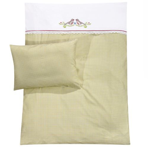 My Julius Bettwäsche Love Birds grün 80x80cm