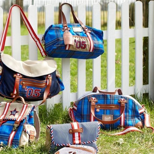 LIEF! Wickeltasche Check Tasche, Cobalt