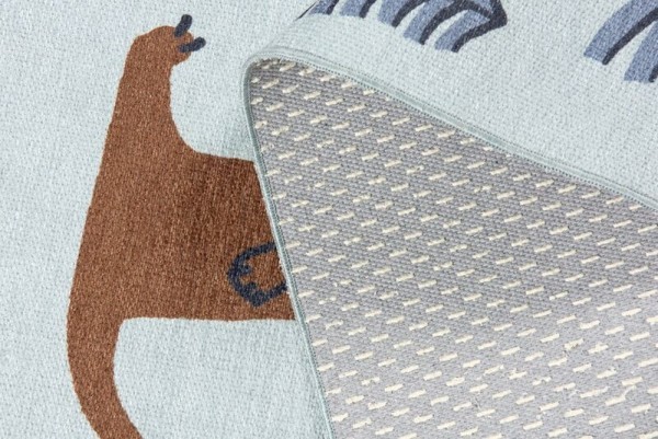 Scandic Living Teppich Fuchs und Hund Silbergrau 100x160