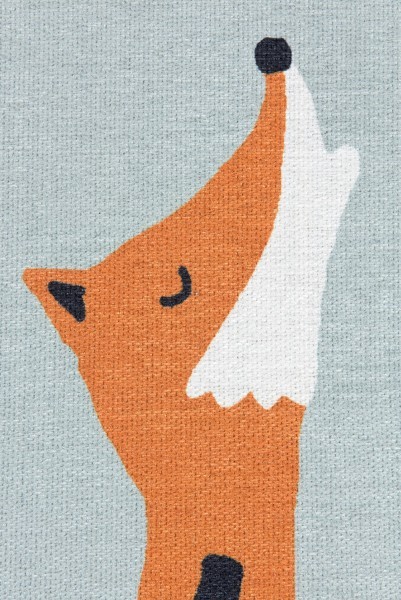 Scandic Living Teppich Fuchs und Hund Silbergrau 100x160