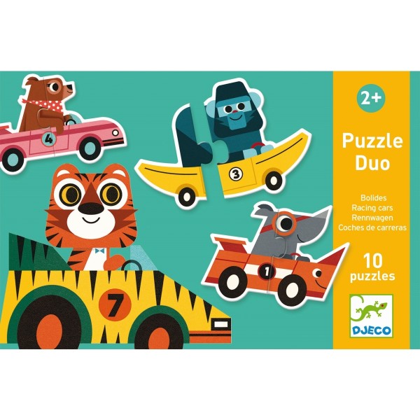 Djeco Duo Puzzle Rennautos 2+