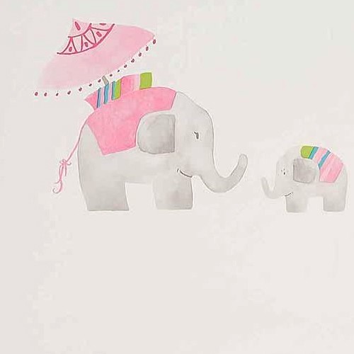 Camengo Tapete mit Elefanten rosa 9810141
