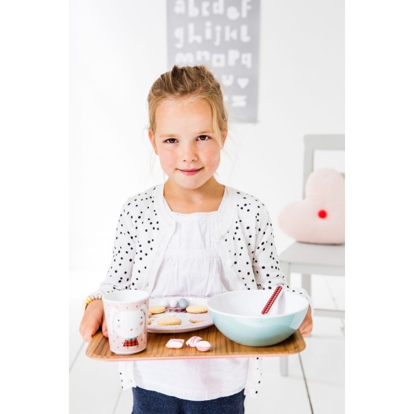 Petit Monkey Melamin Teller flach Hase Tropfen rosa