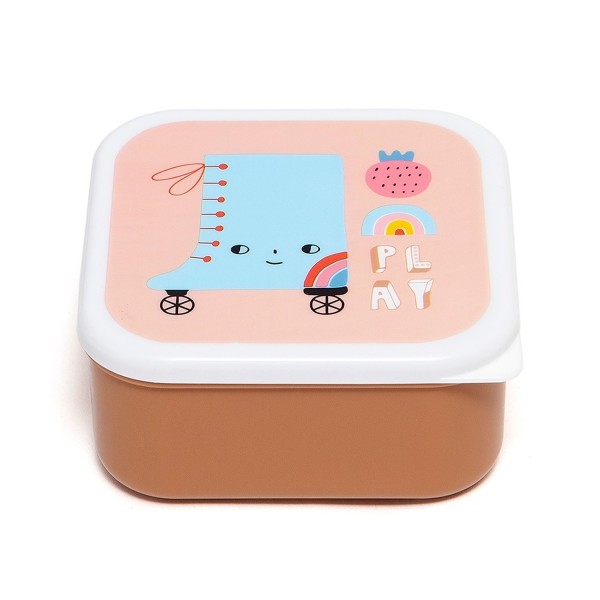 Petit Monkey Lunchboxen Brotdosen Set Rollschuh Regenbogen