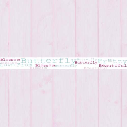 Caselio Bordüre Butterfly Schriftzug selbstklebend OLA66544000