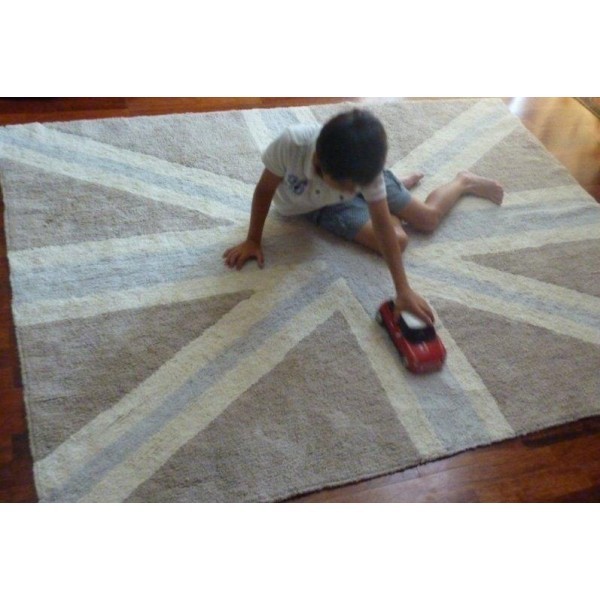 Lorena Canals Kinderteppich Flagge England grau