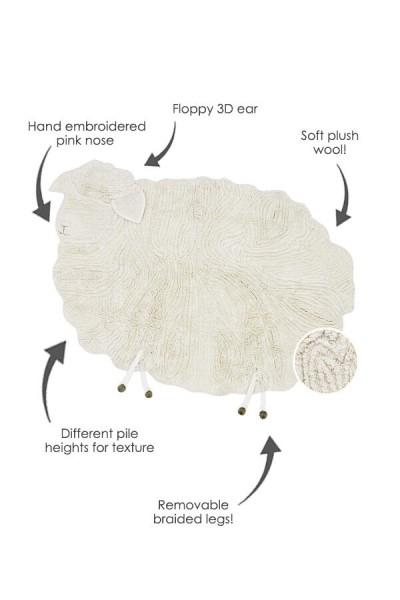 Lorena Canals Wollteppich Schaf Pink Nose Cheep 120x170cm