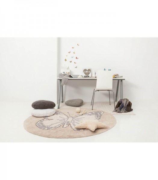 Lorena Canals Kinderteppich rund Butterfly beige nude