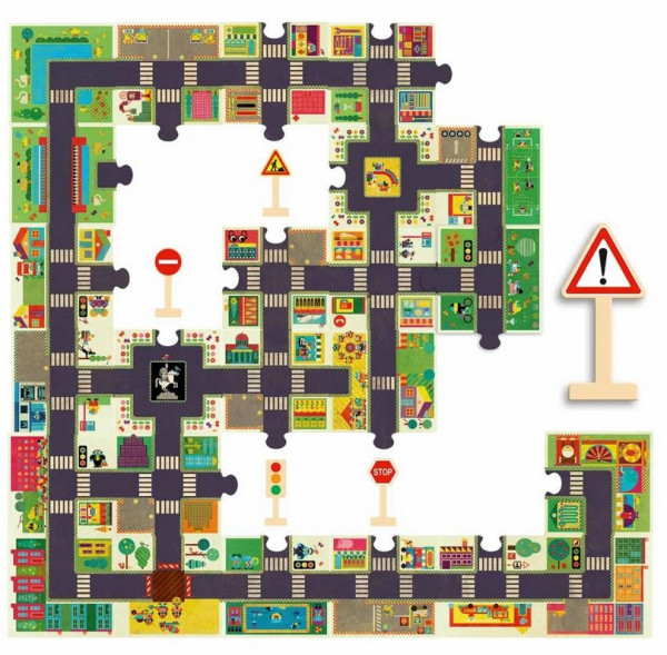 Djeco Riesenbodenpuzzle Die Stadt 3+