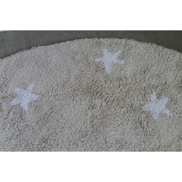Lorena Canals Kinderteppich Cielo rund Sterne beige