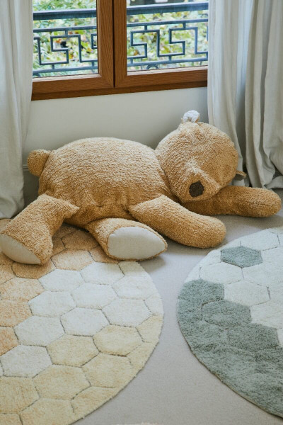 Lorena Canals runder Teppich Sweet Honey Honigwaaben Goldgelb