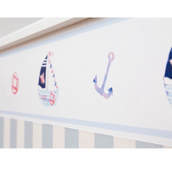 Hansekind Selbstklebende Bordüre Segelschiff blau