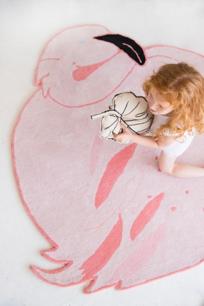 Lorena Canals Teppich Lola the Flamingo Rosa 150x160