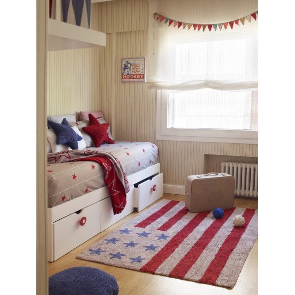 Lorena Canals Kinderteppich Flagge Amerika Linen Red