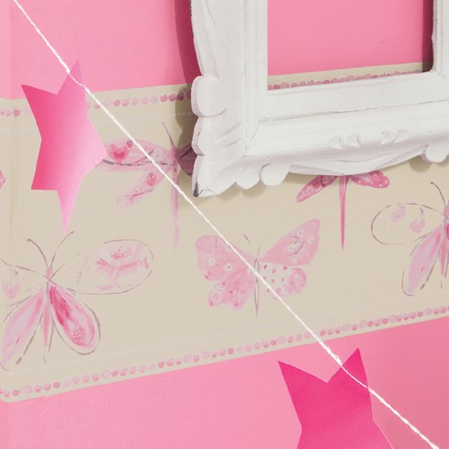 Caselio Bordüre Schmetterlinge beige/rosa 66204012