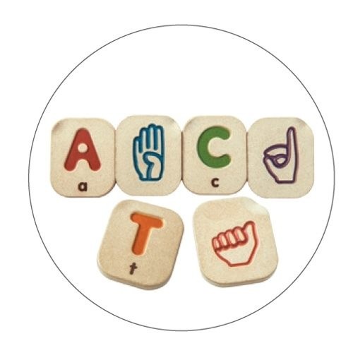 Plantoys Buchstaben mit Handzeichen 2+