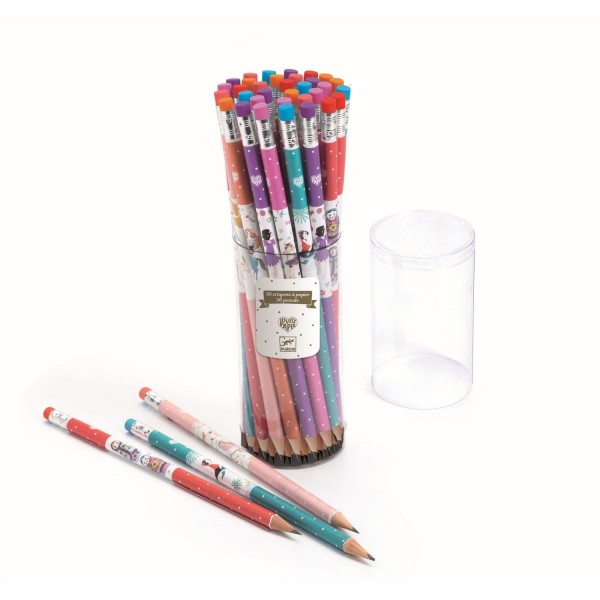 Djeco Bleistift mit Motiv und Radiergummi 3+