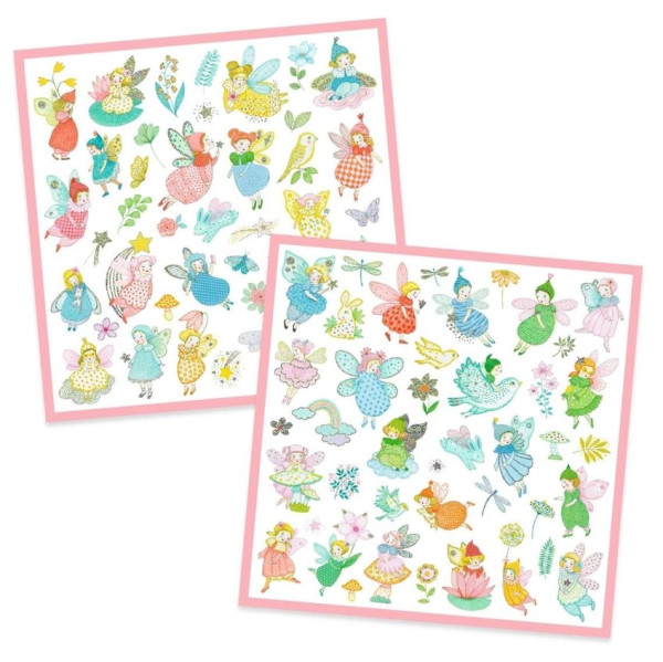 Djeco Aufkleber Glitzer Stickerset Feen 4+