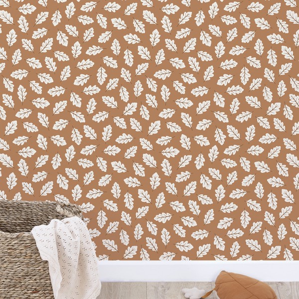 Lilipinso Kinderzimmertapete Vliestapete Eichenblätter Caramel