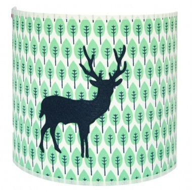 Taftan Wandlampe Hirsch blau-grün halbrund