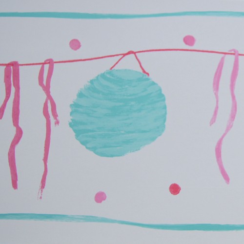 Camengo Bordüre Lampions pink/türkis 9800233