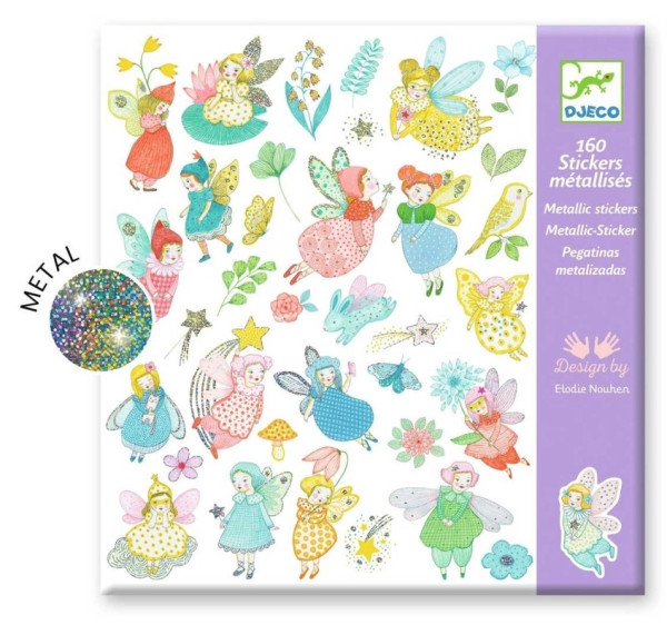 Djeco Aufkleber Glitzer Stickerset Feen 4+