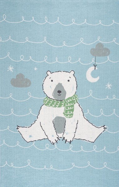 Scandic Living Teppich Eisbär blau 100x160