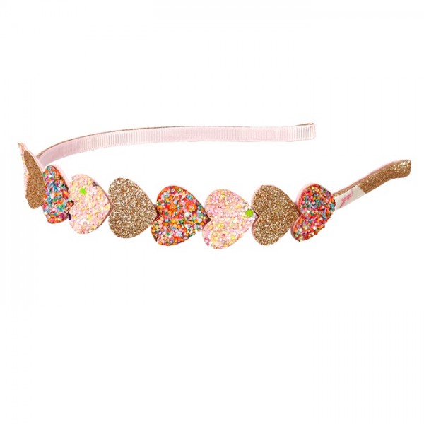 Souza Haarreifen Hetty mit Herzen gold pink