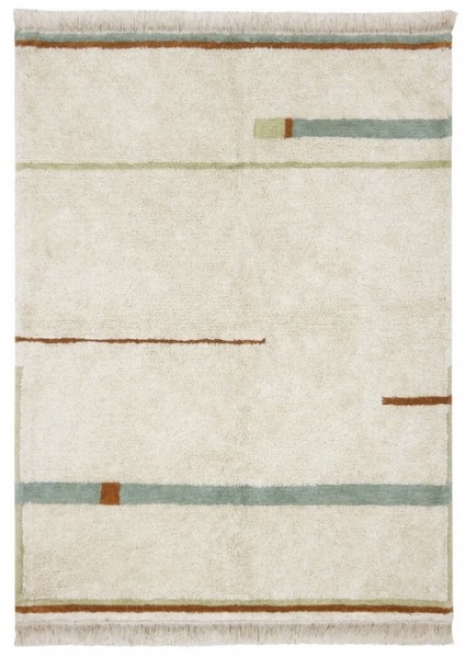 Lorena Canals Teppich Lanes natural vintage blue waschbar 140x200