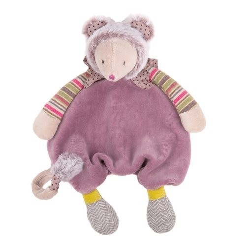 Moulin Roty Les Pachats Schnullerhalter Kuscheltuch Maus