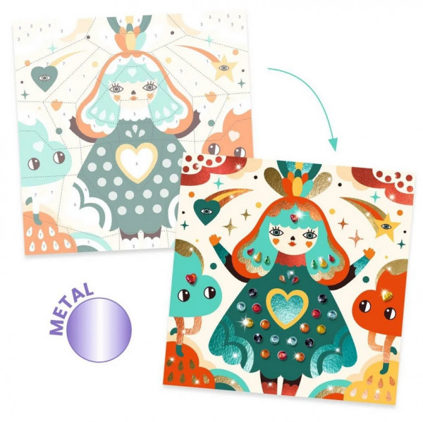 Djeco Bastelset Metallfolie und Strass Harmonie 5+