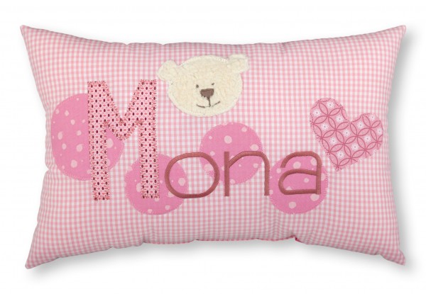 Crepes Suzette Namenskissen Bär rosa