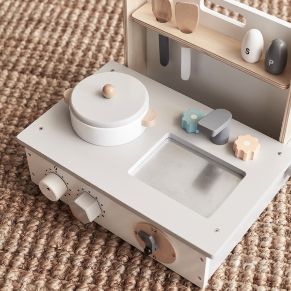 Kids Concept Tischküche klappbar Natur Weiss 3+