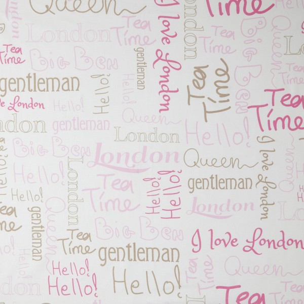 Caselio Stoff Wording London rosa/grau 66354000