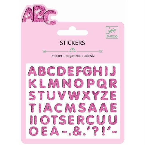 Djeco Mini Craft Sticker Glitzer Buchstaben pink