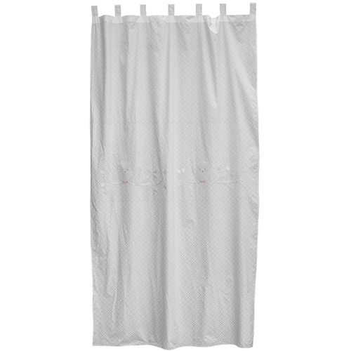 Taftan Vorhang Eule weiß