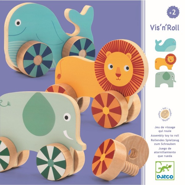 Djeco Motorikspiel Schrauben und Rollen 2+