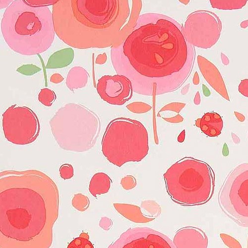 Camengo Tapete Blumenwiese rosa/orange 9910145