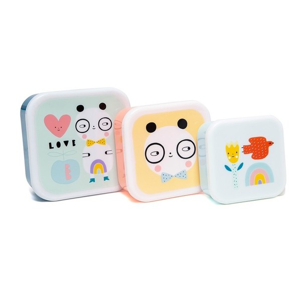 Petit Monkey Lunchboxen Brotdosen Set Panda Love