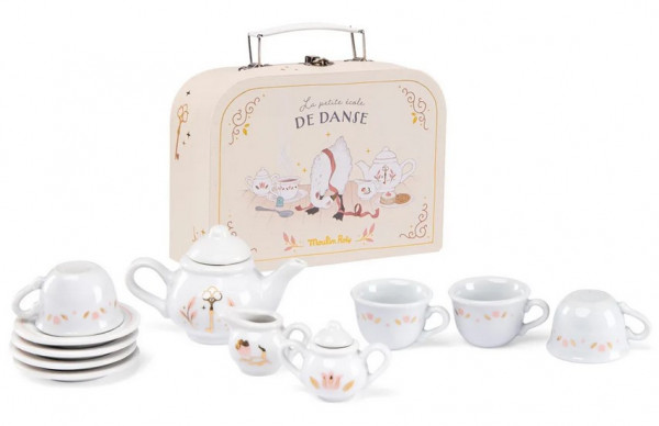 Moulin Roty Porzellan Puppengeschirr im Koffer 4+