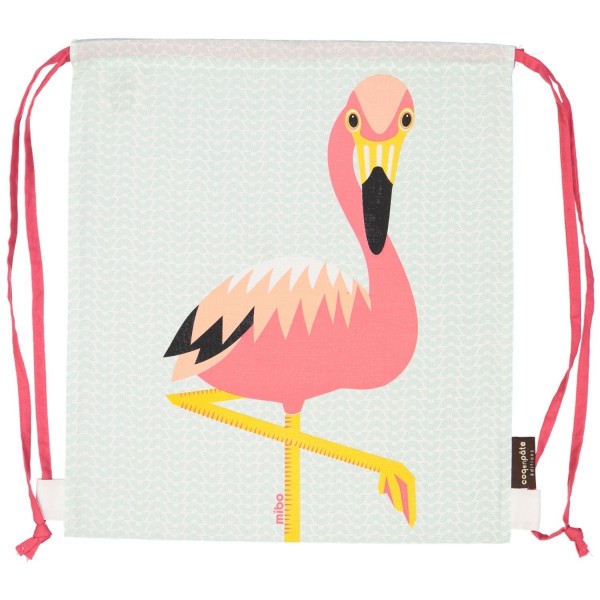 Coq en Pate Turnbeutel aus Baumwolle Flamingo Mibo hellblau