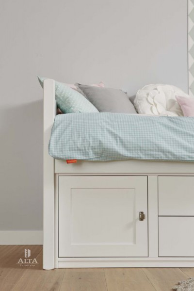 Alta Kojenbett mit Unterbauschrank 90x200cm Weiss