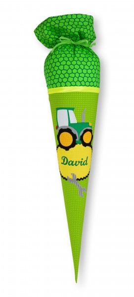 Crepes Suzette Schultüte mit Namen Traktor