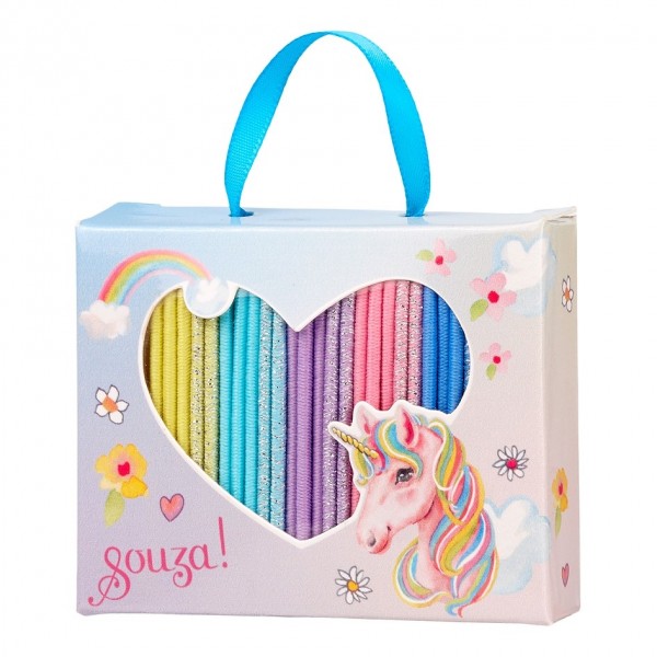 Souza Geschenkbox mit 25 Haargummis Eleny Einhorn