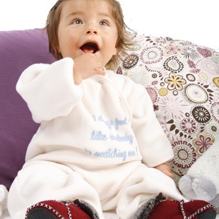 Babyboum Funny Text Schlafsack 70 cm ecru