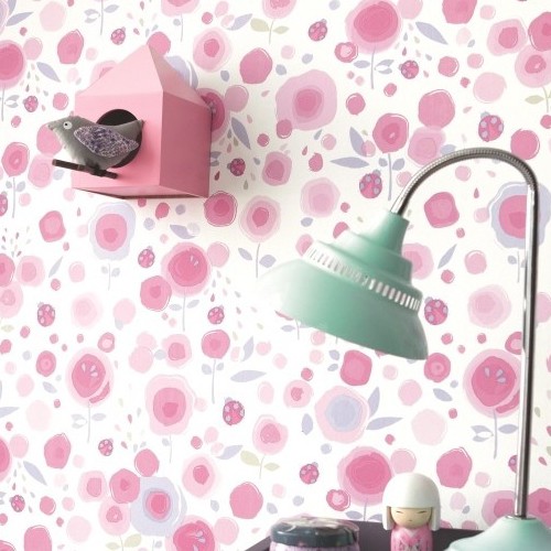 Camengo Tapete Blumenwiese lila/flieder 9910256