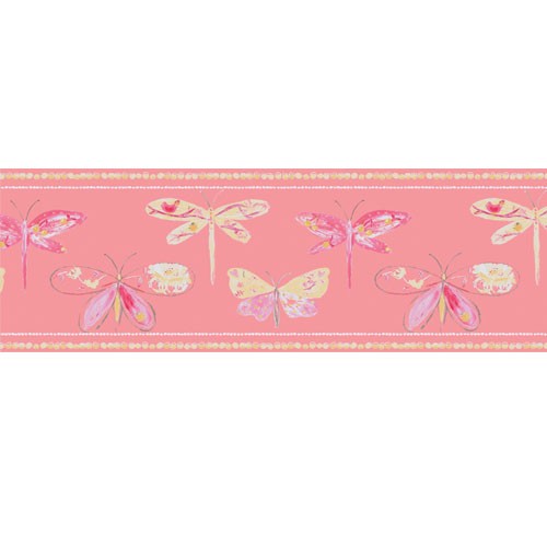 Caselio Bordüre Schmetterlinge koralle 66203030