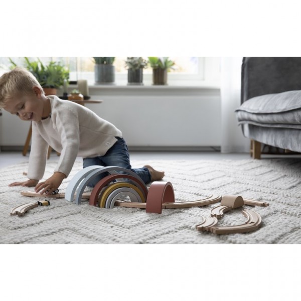 Little Dutch Holzspielzeug Regenbogen Graublau Rost 1+